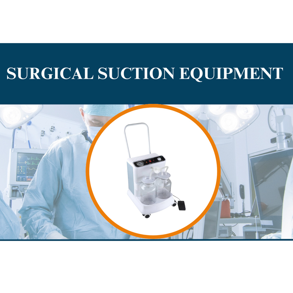 Surgical Suction Equipment - Rectangular with Handle and Wheels | Medical/Surgical Application, Designed for Efficient Surgical Suction