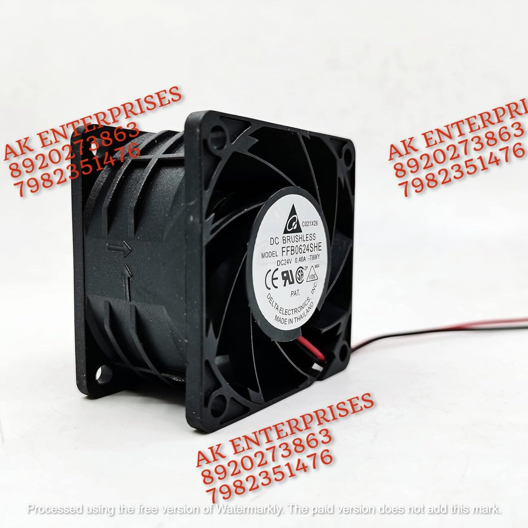 Delta FFB0624SHE Axial Fan 24V=0.40A DC Brushless Air Cooling Fan 4500 RPM 60 * 60 * 38mm 2Wire