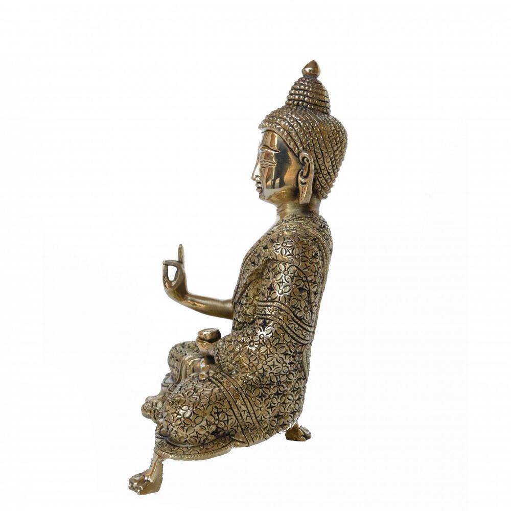 Blessing Brass Buddha Figurine Showpiece for Home Temple or Decoration