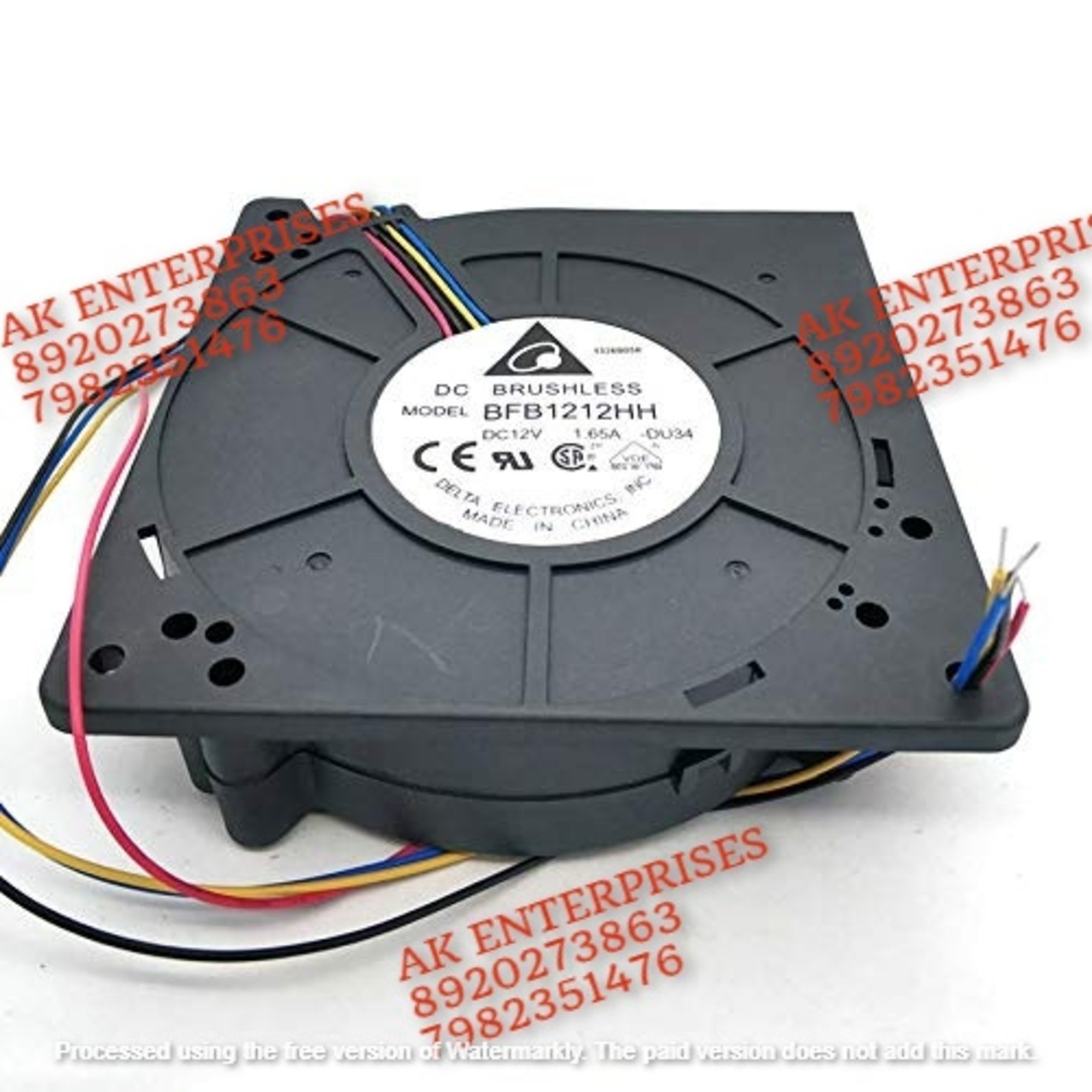 Delta Bfb1212hh - Two Ball Bearing Dc12v Blower Cooling Fan, 120x120x32mm Size, Black Metal, 1.65a Input Current, 6 Month Warranty