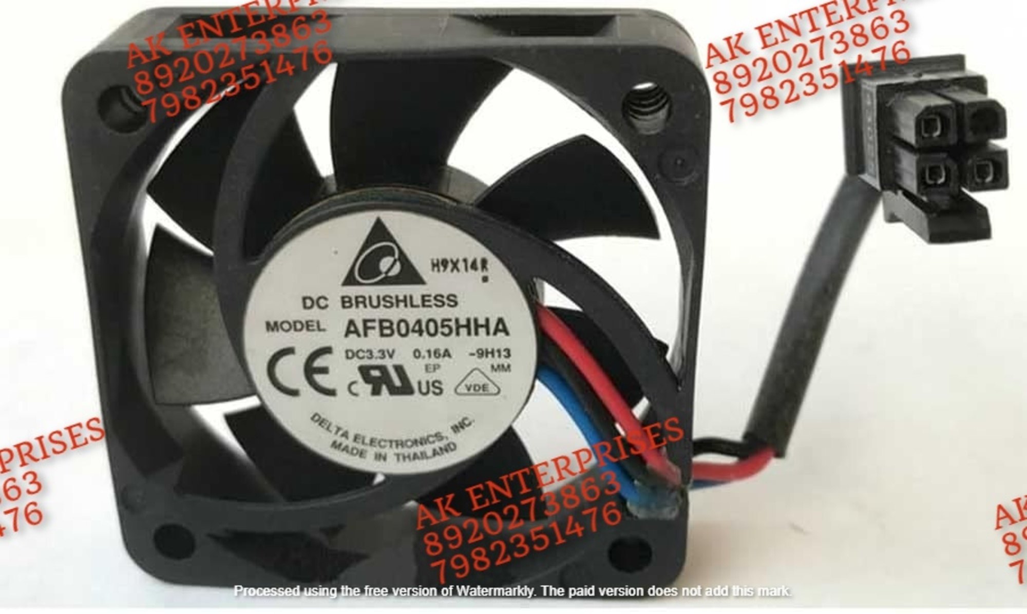 Delta AFB0405HHA Axial Fan 3.3V-0.16A DC Brushless Air Cooling Fan 7000 RPM 40 * 40 * 10mm 2-wire