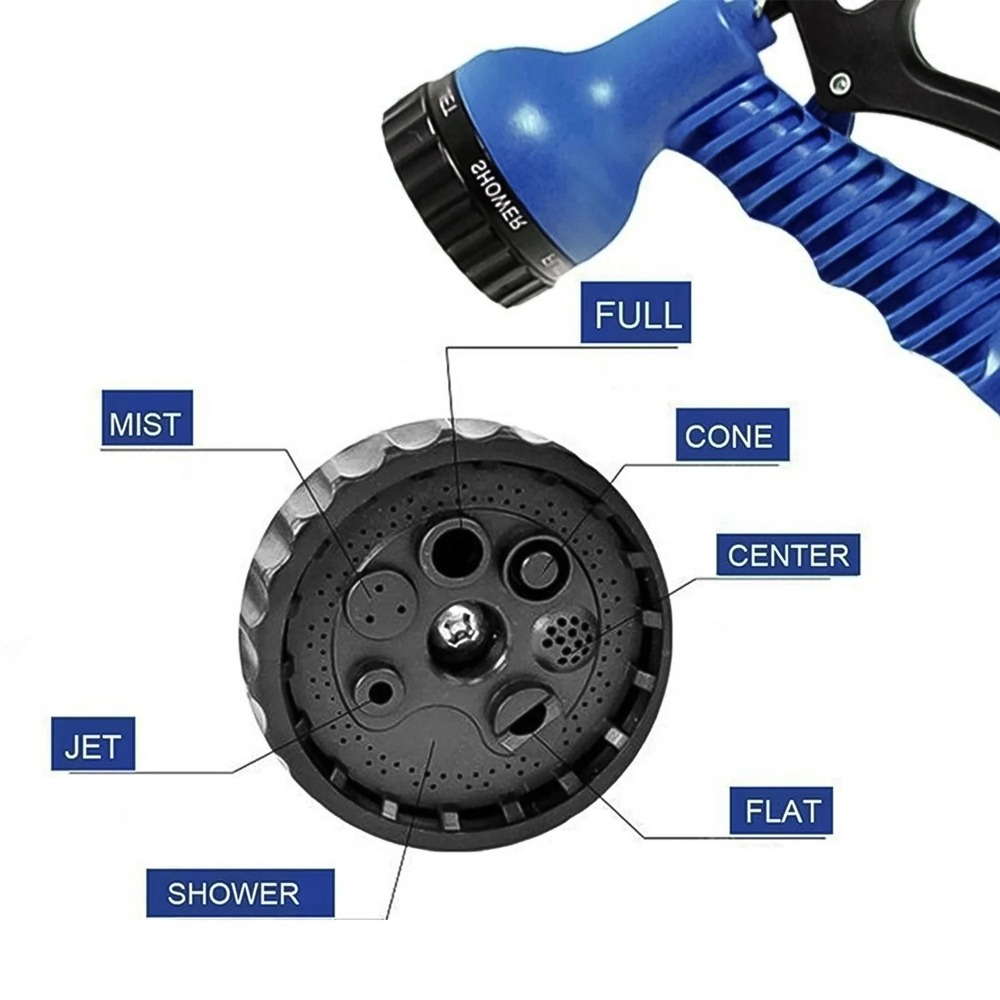 Expandable Magic Garden Hose - Rubber, 4 Metre Length | Multi-color, Spray Gun Included, Ideal For Gardening, Car Washing, And Outdoor Cleaning