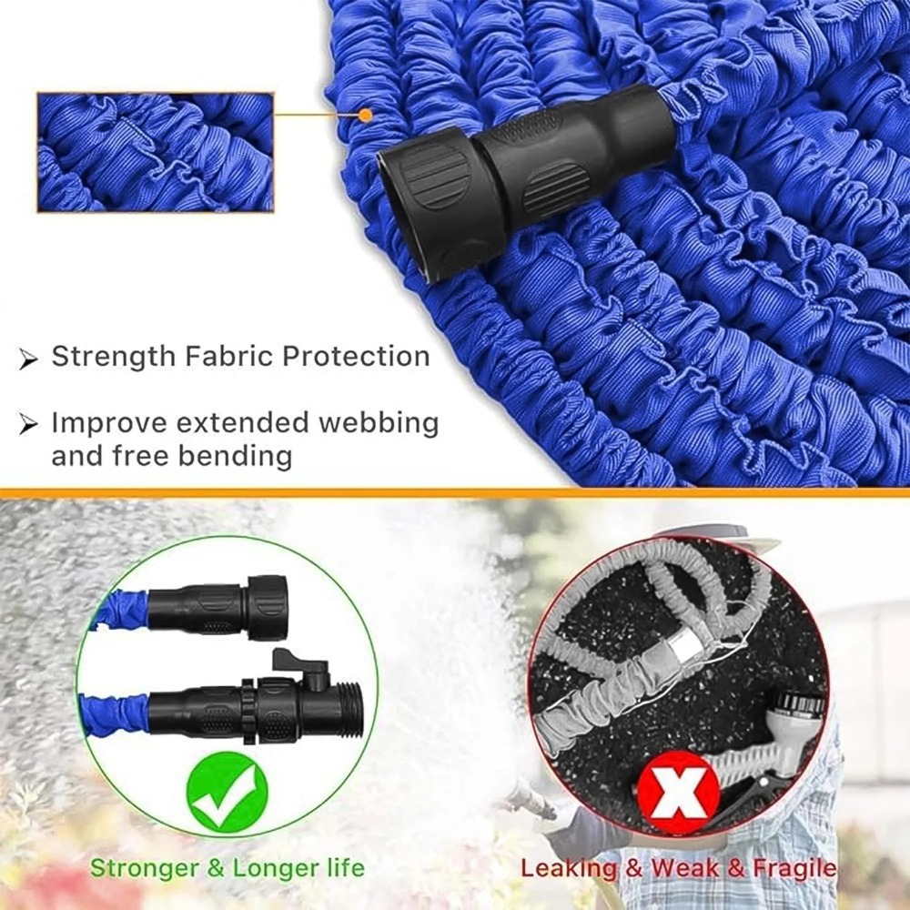 Expandable Magic Garden Hose - Rubber, 4 Metre Length | Multi-color, Spray Gun Included, Ideal For Gardening, Car Washing, And Outdoor Cleaning
