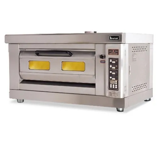 Electric Deck Oven With Steam - Stainless Steel, 1355 x 960 x 700 mm, Silver Color | Fully Automatic, 200-400°C Temperature Range, 130 kg Weight