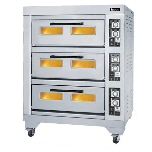 6 Tray Electric Deck Ovens - Color: Silver