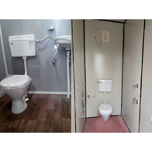 Portable Toilet Cabin - High-Quality Steel, FRP Roof Material | Waterproof PVC Doors, Sliding Windows, High Wind Resistance, Easy Installation