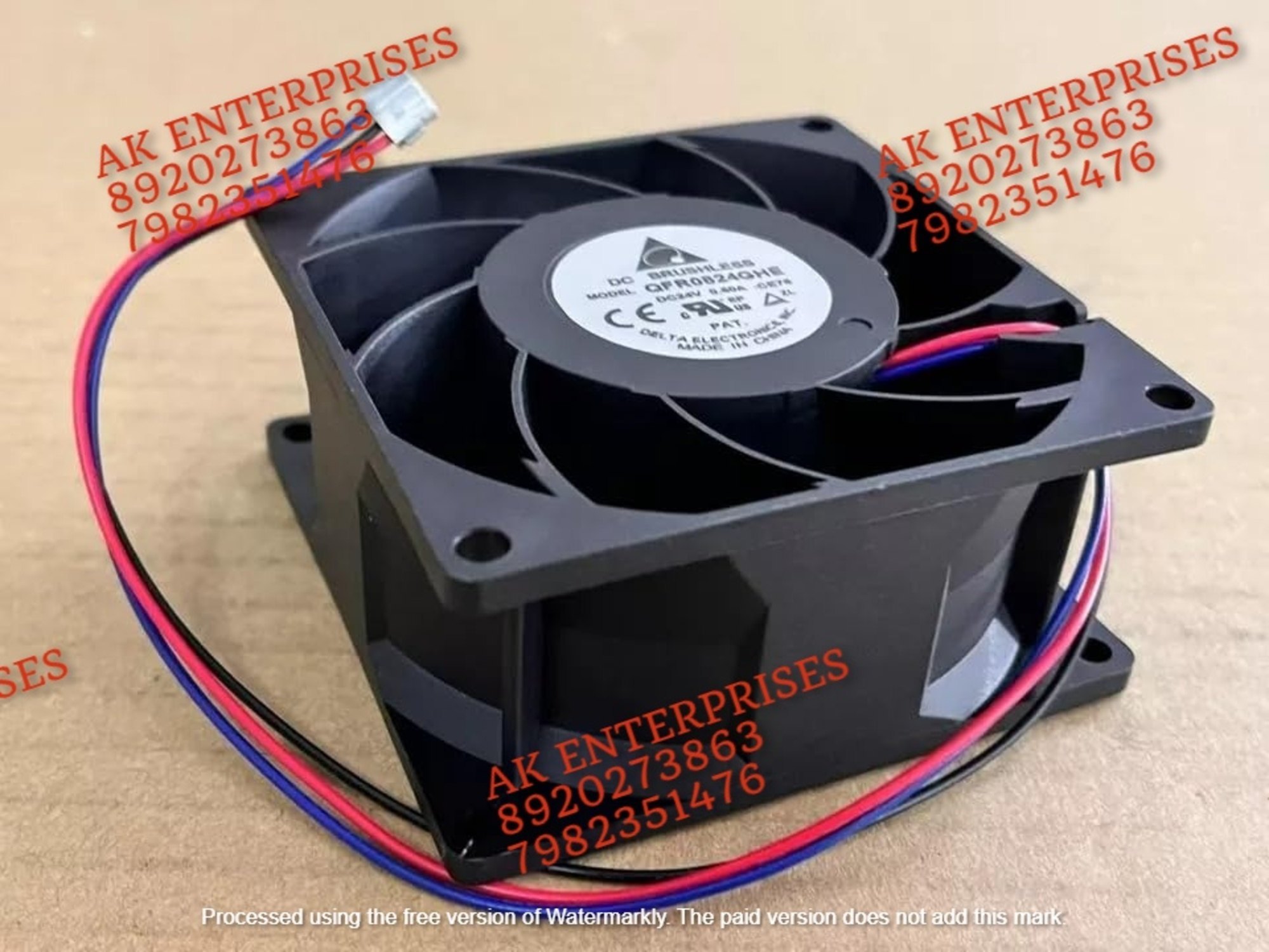 DELTA QFR0824GHE DC 24V 0.60A Air Cooling Fan,80 * 80 * 38mm Exhaust Fan (Black) 3Wire