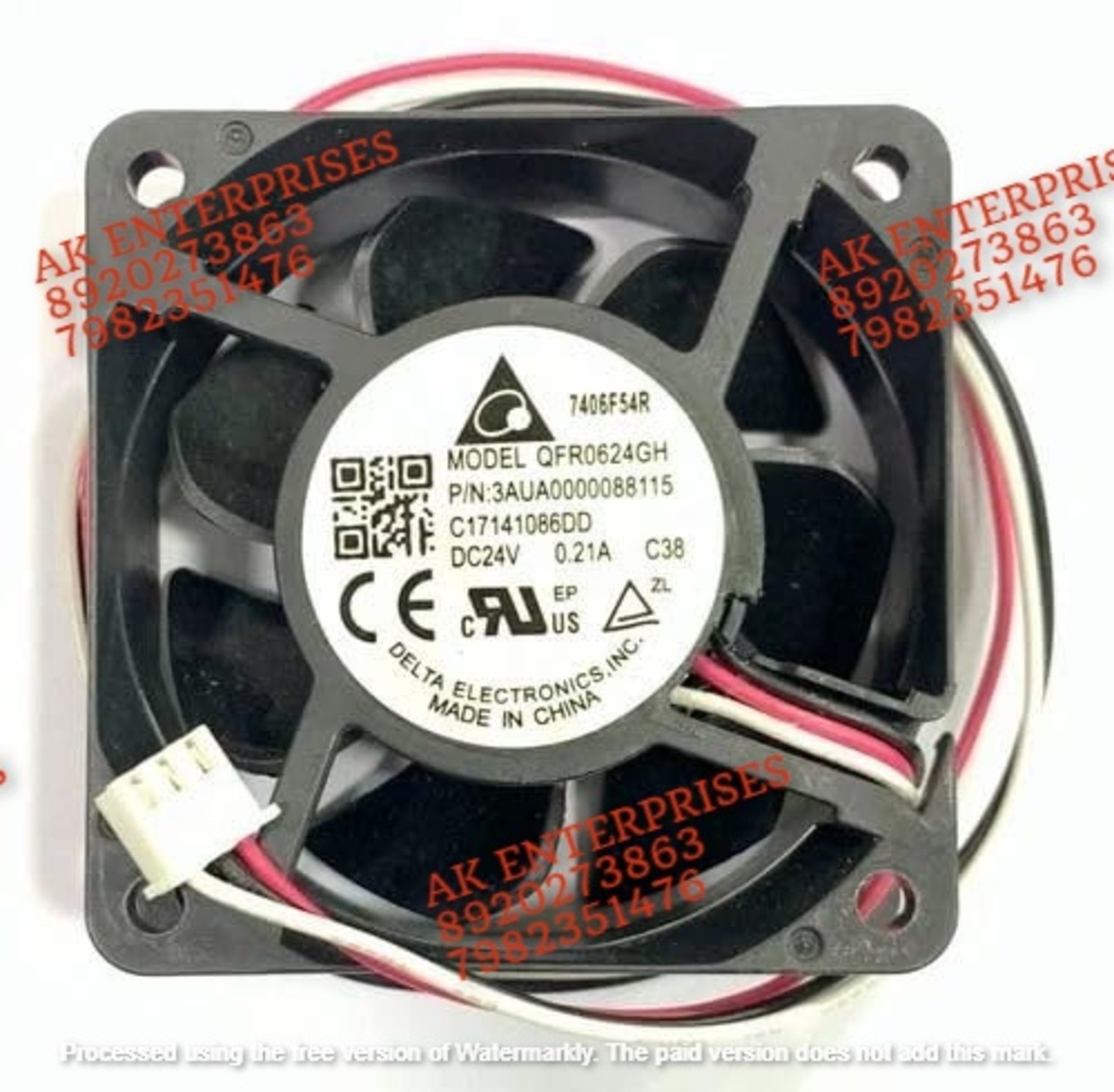  Delta QFR0624GH DC Fan 24V-0.21A Air Cooling Fan 60 * 60 * 25mm 3-wire