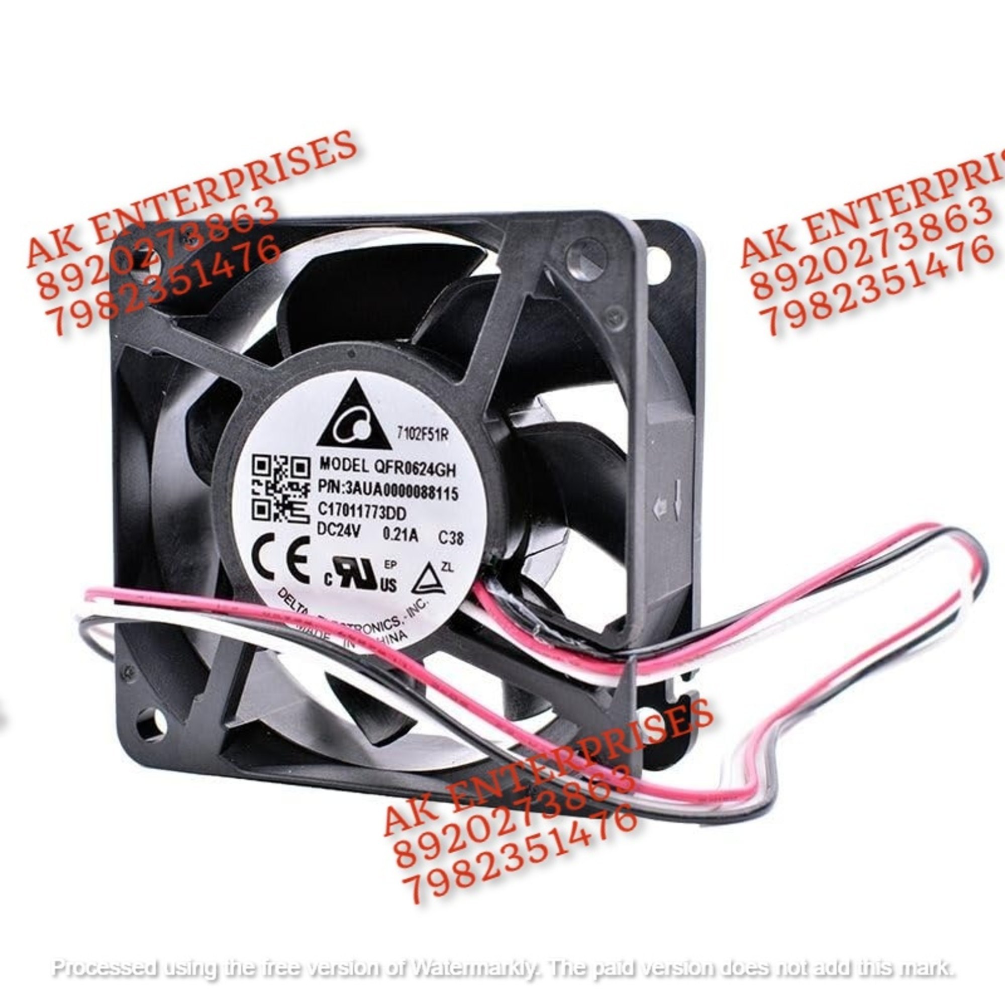  Delta QFR0624GH DC Fan 24V-0.21A Air Cooling Fan 60 * 60 * 25mm 3-wire