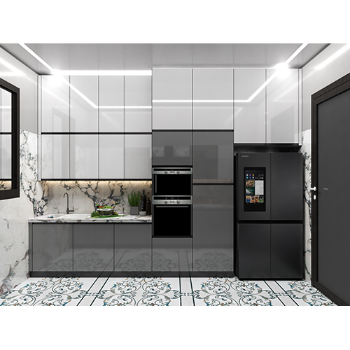 Parallel Modular Kitchen (White/Grey)