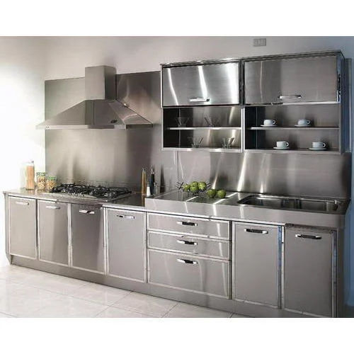 Stainless Steel Modular Kitchen - Color: Silver