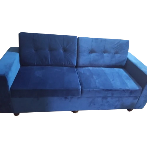 Living Room Modern Sofa - Velvet, 32x72 Inches, Blue | Stylish Indian-Style Design, Durable Wood Construction