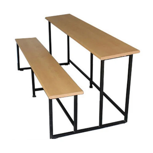 Wooden School Bench - Color: Brown And Black