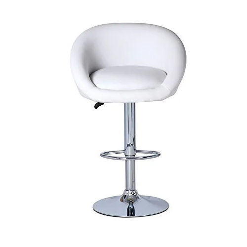 White Leather Bar Stool - Feature: Corrosion Resistant