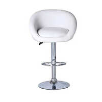 White Leather Bar Stool - High-quality Steel, 29 Inches Tall, Corrosion-resistant, Elegant Modern Design