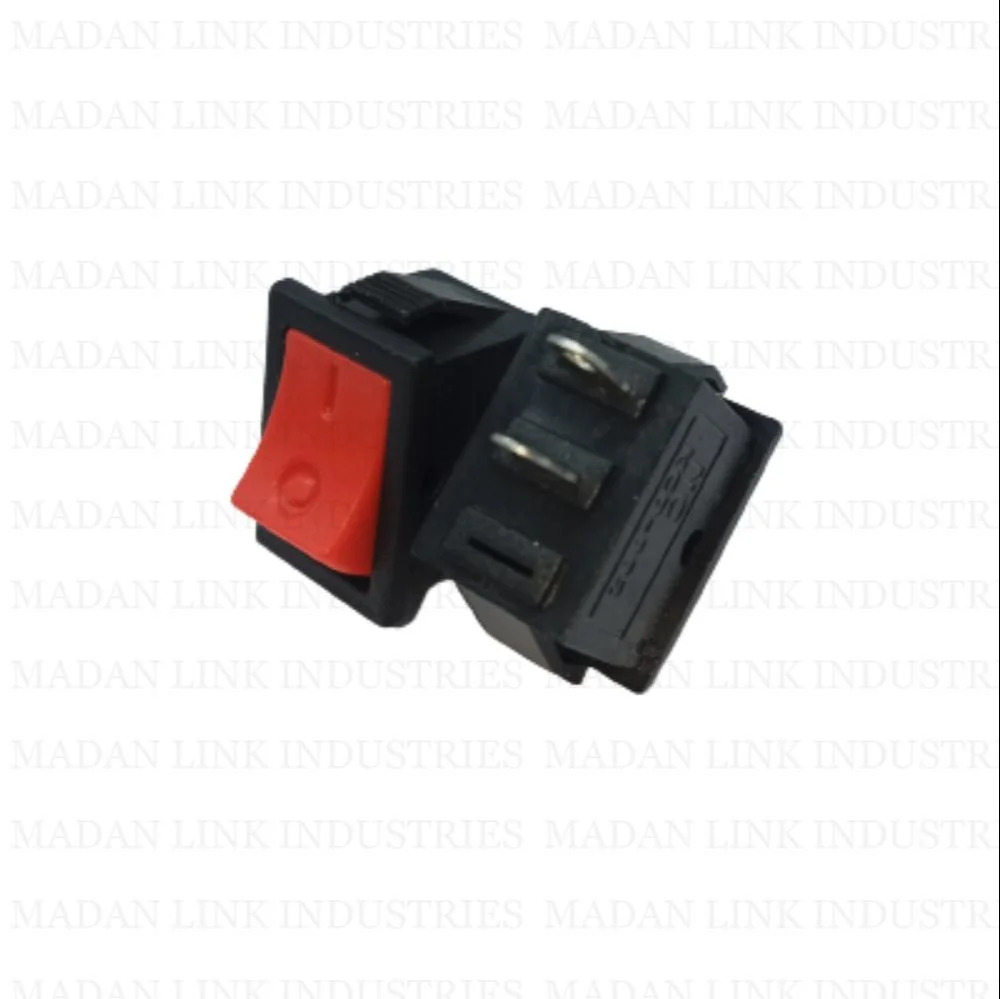 Mini Rocker  Switch Red 6A 250V AC 2 Pin