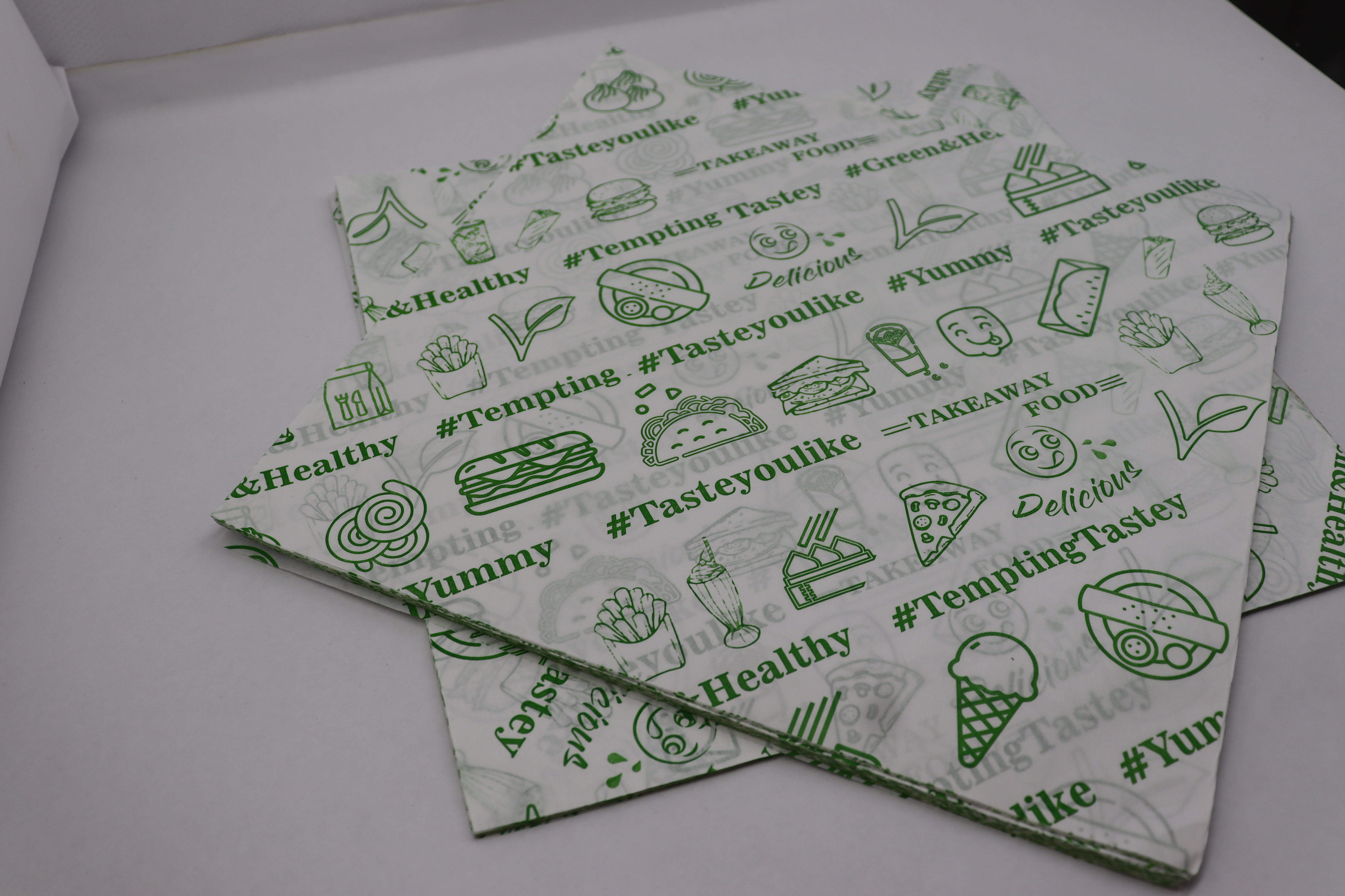 Printed Food Grade Ink One Side Coated 60gsm Veg Green /Nonveg Red