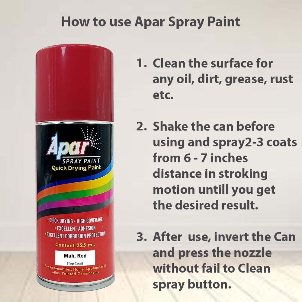 Apar Automotive Spray Paint Mah. Red Compatible For Mahindra Tractors -225 Ml - Physical Form: Liquid