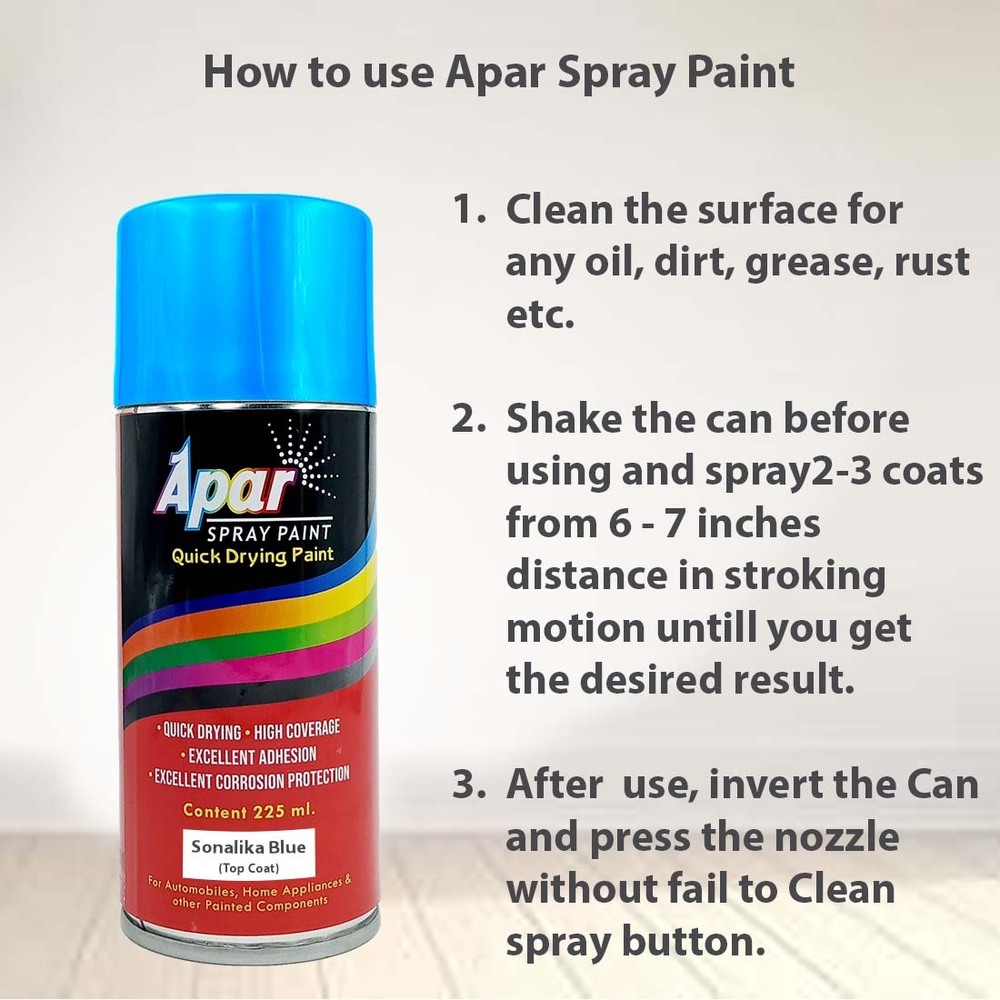 Apar Automotive Spray Paint Son. Blue Compatible For Sonalika Tractors -225 Ml - Physical Form: Liquid