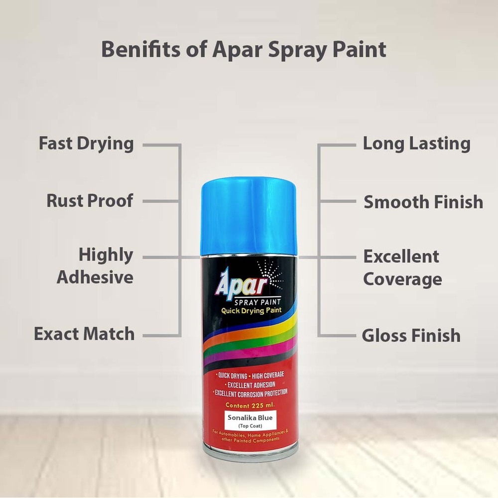 Apar Automotive Spray Paint Son. Blue Compatible For Sonalika Tractors -225 Ml - Physical Form: Liquid