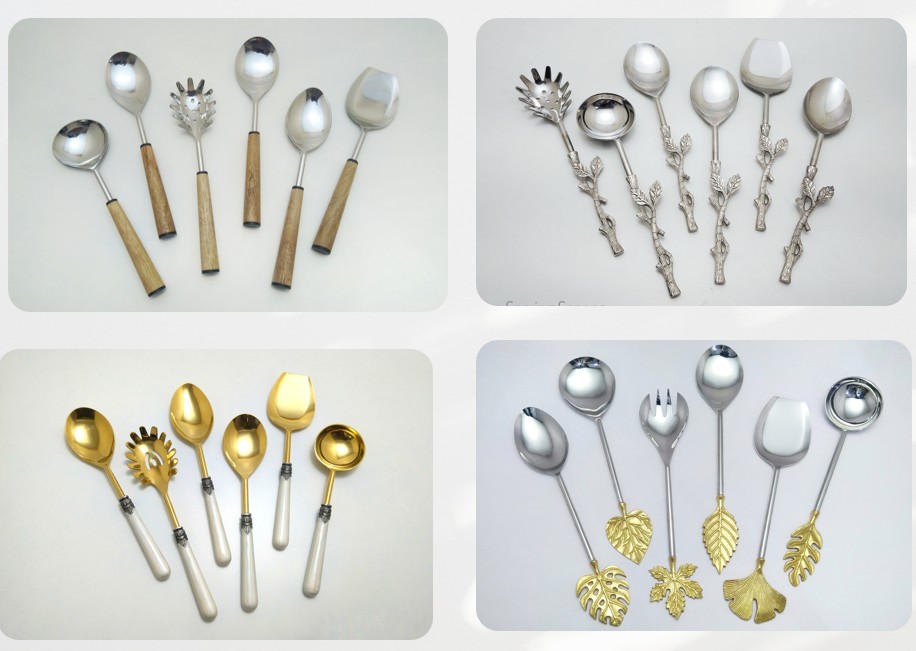 Spoons, Forks, Ladles, Skimmers, Cake-servers, Fish Knives, Butter-knives, Sugar Tongs, Kitchen And Table Handicraft - Color: Various Available