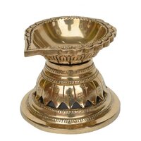 oli lamp Ethnic Design 4.5 Inches Brass Oil Diya with Base Temple Decor Home Decor Oil Diya Lamp Indian Handicraft Diya Handmade craft