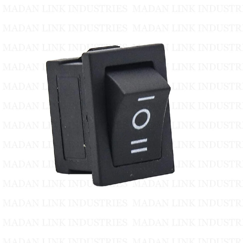 Rocker Switch Black 3 Pin On-off, Three Position (Center Off) - Material: Copper