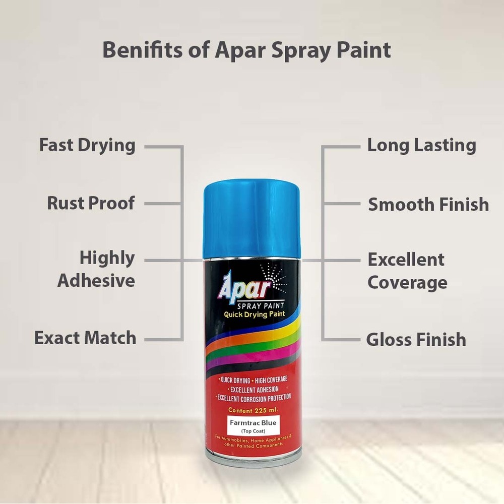 Apar Spray Paint Ft. Blue Compatible For Farmtrac Tractors -225 Ml - Physical Form: Liquid