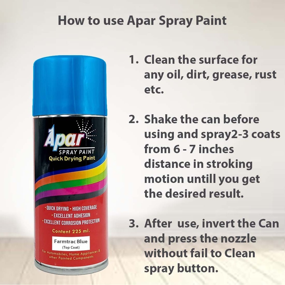 Apar Spray Paint Ft. Blue Compatible For Farmtrac Tractors -225 Ml - Physical Form: Liquid