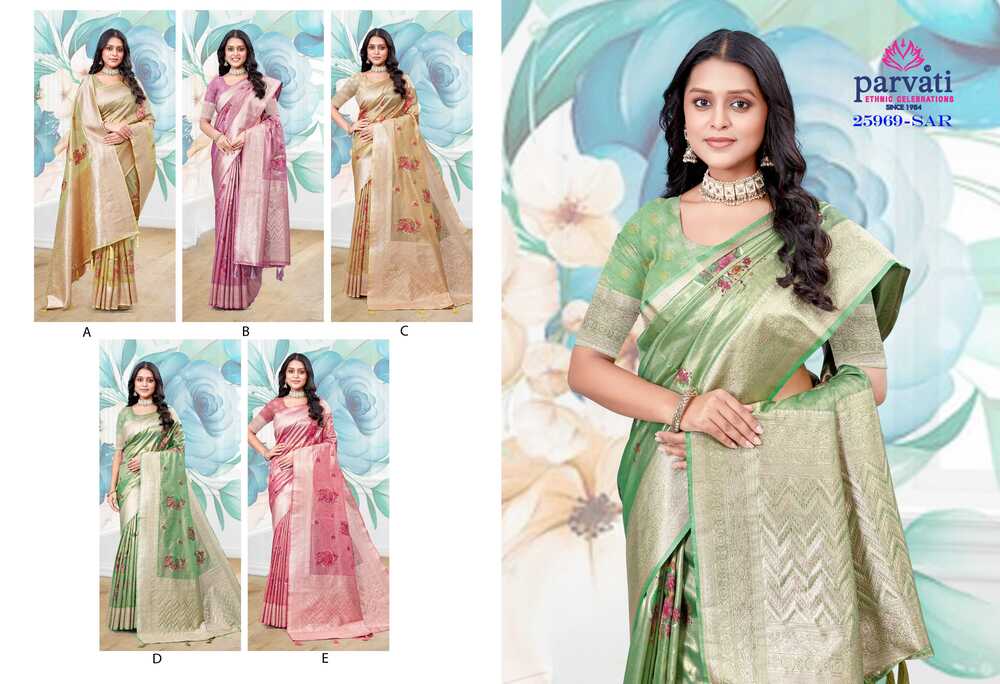 Parvati Multicolor Rapier Silk Saree -25969