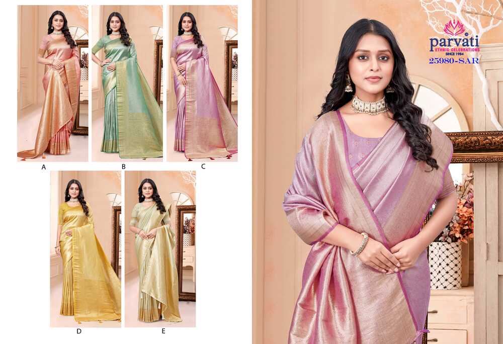 Parvati Multicolor Nylon Silk Saree -25980