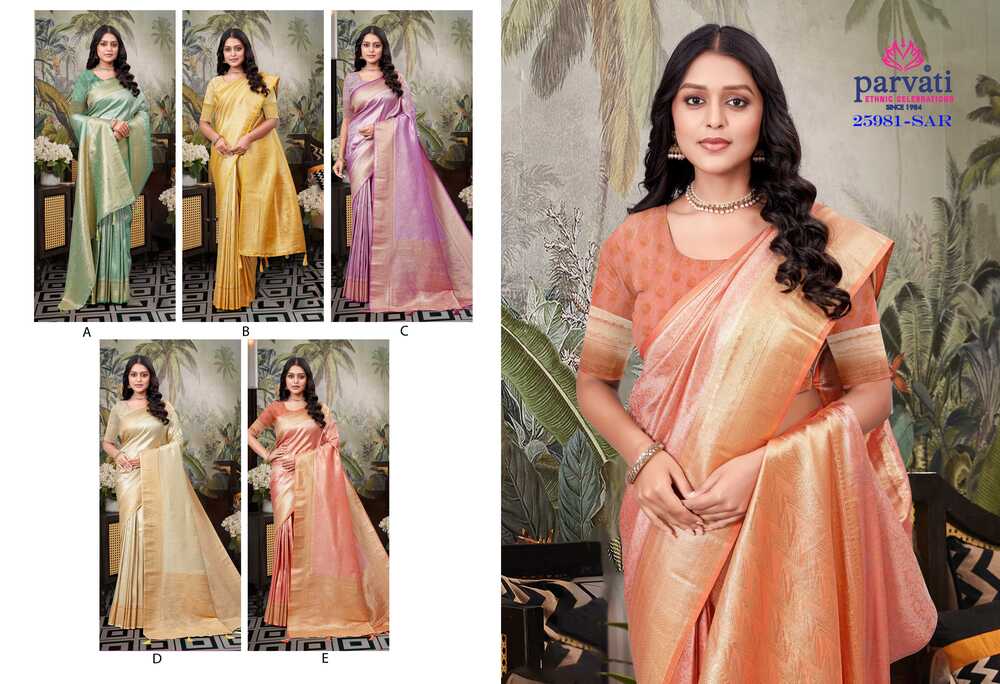 Parvati Multicolor Nylon Silk Saree -25981