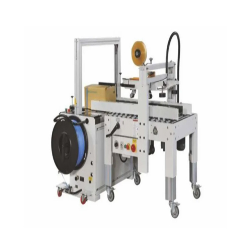 Fully Automatic Strapping Machine M With Tapping Machine - Color: Grey Paint Coated