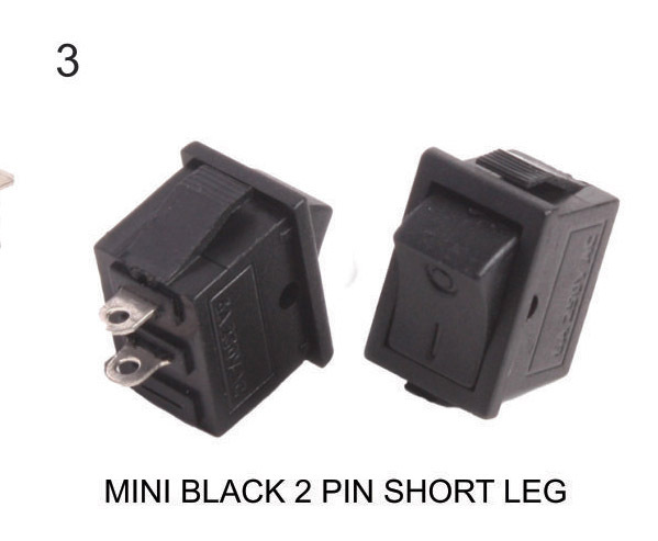 MINI ROCKER  BLACK 2 PIN SHORT LEG