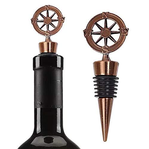 Cherrybox On Da House Bottle Stoppers/Air Tight Seal (Pack Of 3) | Vintage Copper Compass Bottle Cap - Material: Metallic