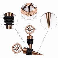 CHERRYBOX On Da House Bottle Stoppers/Air Tight Seal (Pack of 3) | Vintage Copper Compass Bottle Cap