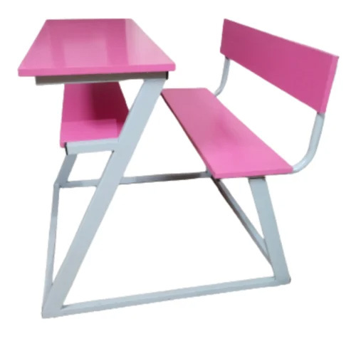 Senior School 2 Seater Desk - Color: Pink And White