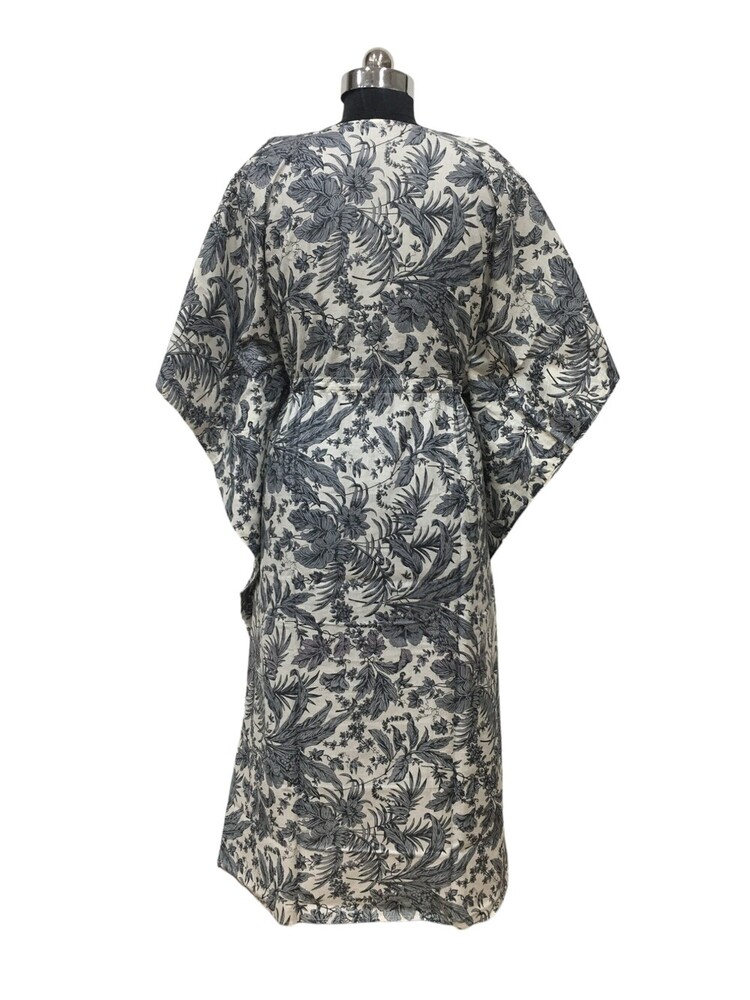 Cotton Long Kaftan - Free Size Multicolor Screen Printed Design | Washable, Breathable, All Season Casual Wear For Women
