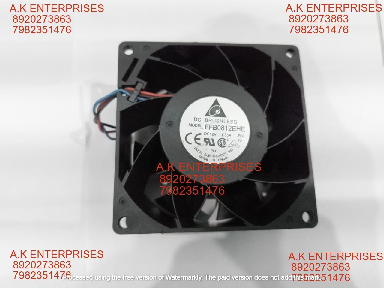 Delta FFB0812EHE Axial Fan 12V-1.35A DC Brushless Air Cooling Fan 5700 RPM 80 * 80 * 38mm 3-Wire