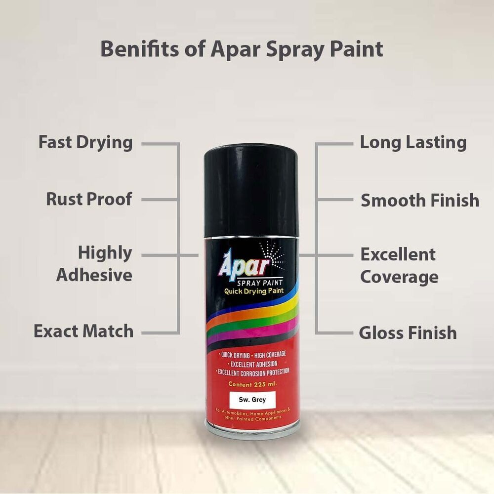 Apar Spray Paint Sw. Grey Compatible For Swaraj Tractors -225 Ml