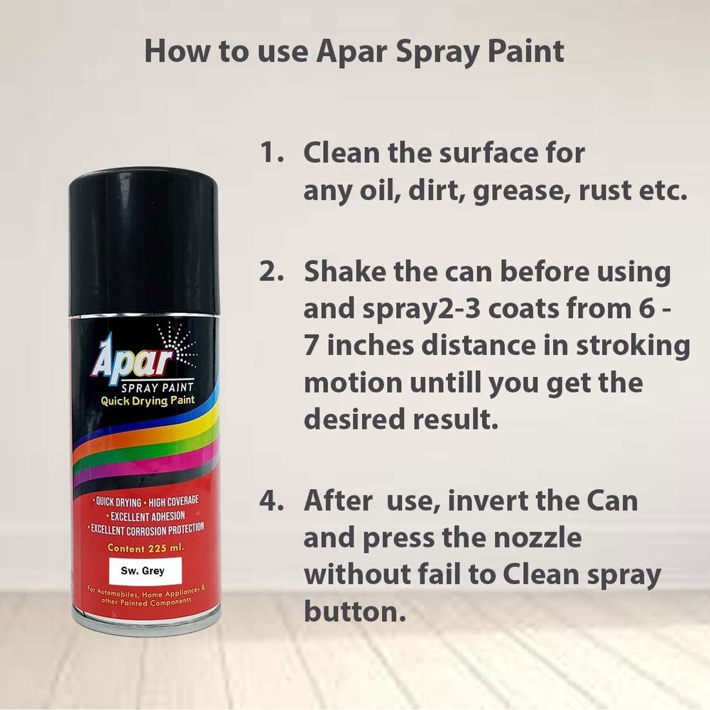 Apar Spray Paint Sw. Grey Compatible For Swaraj Tractors -225 Ml