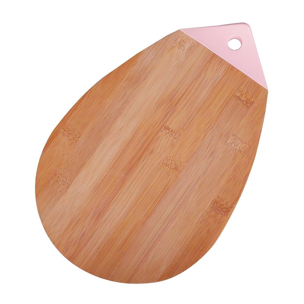 Cherrybox On Da House Bamboo Chopping - Cutting Board | Silicone Holder/Grip (31 X 20.5) - Color: Pink And Blue