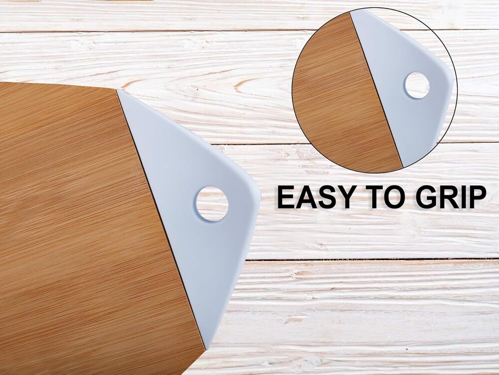 CHERRYBOX On Da House Bamboo Chopping - Cutting Board | Silicone Holder/Grip (31 x 20.5)