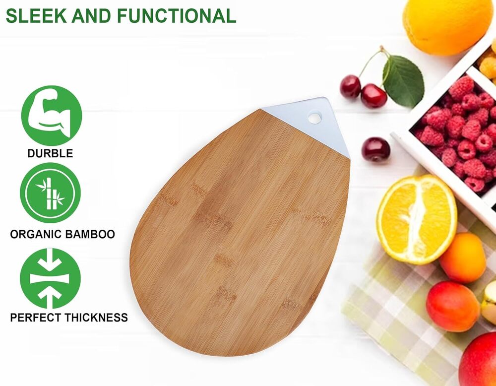 CHERRYBOX On Da House Bamboo Chopping - Cutting Board | Silicone Holder/Grip (31 x 20.5)