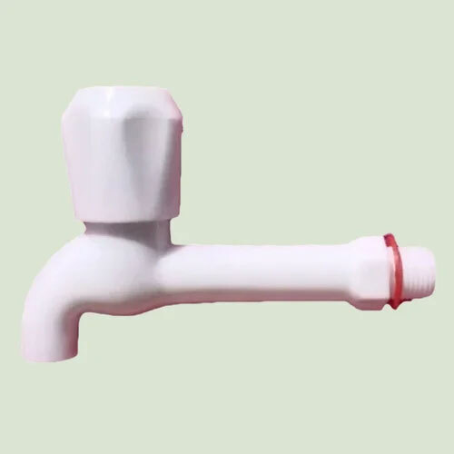 Plastic Long Body Bib Cock - Color: White