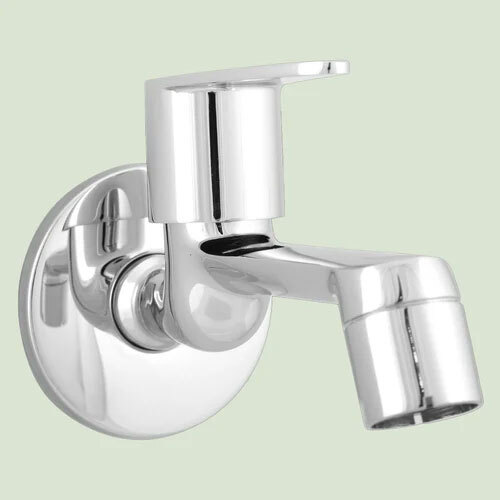 Long Body Brass Tap With Flange - Color: Silver