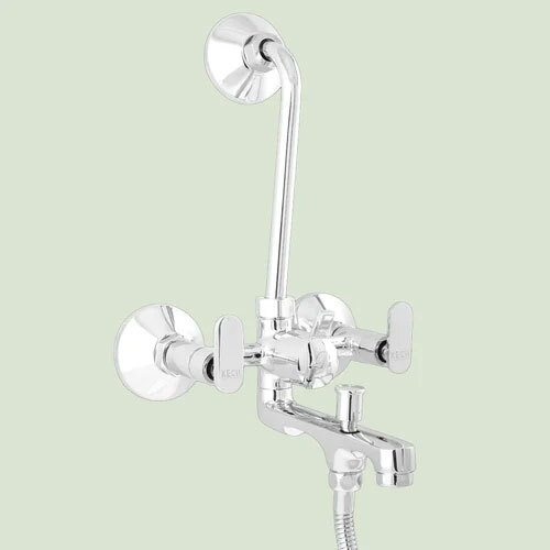 Brass Wall Mixer Tap - Color: Silver