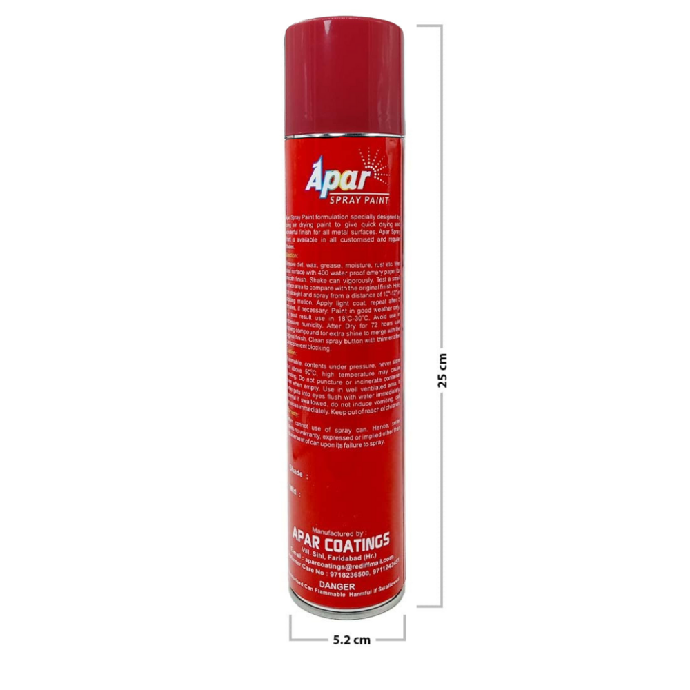 Apar Spray Paint Mah. Red Compatible For Mahindra Tractors -440ml - Physical Form: Liquid