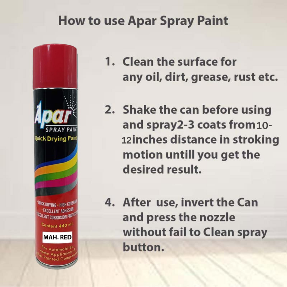 Apar Spray Paint Mah. Red Compatible For Mahindra Tractors -440ml - Physical Form: Liquid