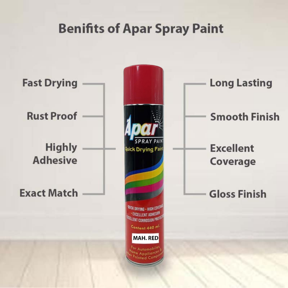 Apar Spray Paint Mah. Red Compatible For Mahindra Tractors -440ml - Physical Form: Liquid